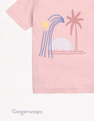 جينجرسنابس تي شيرت ولادي بطبعة أمامية بنص كم وردي