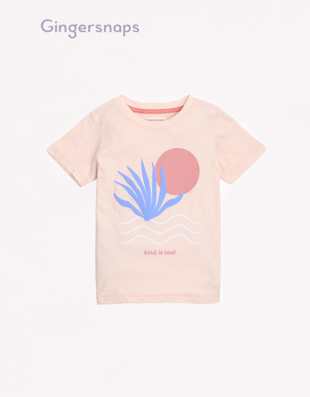 جينجرسنابس تي شيرت ولادي بطبعة أمامية كم قصير وردي