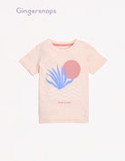 جينجرسنابس تي شيرت ولادي بطبعة أمامية كم قصير وردي