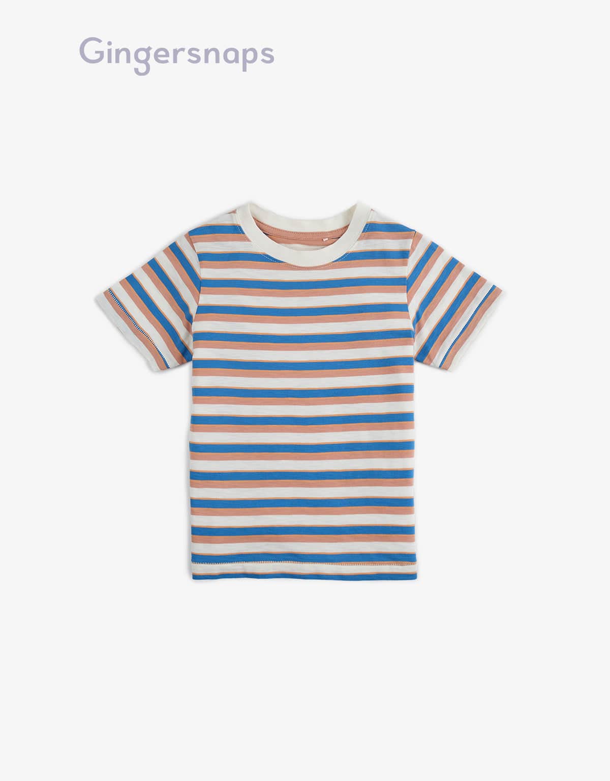 جينجرسنابس تي شيرت ولادي بخطوط عريضة أزرق