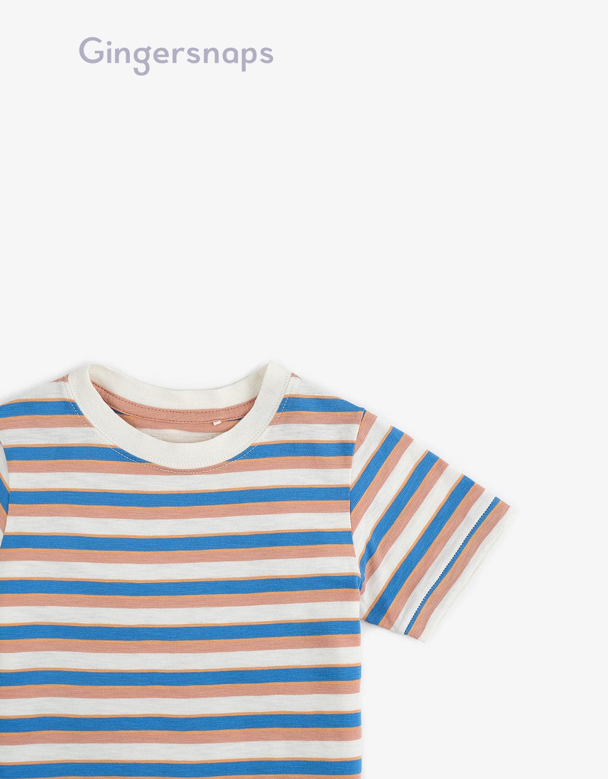 جينجرسنابس تي شيرت ولادي بخطوط عريضة أزرق