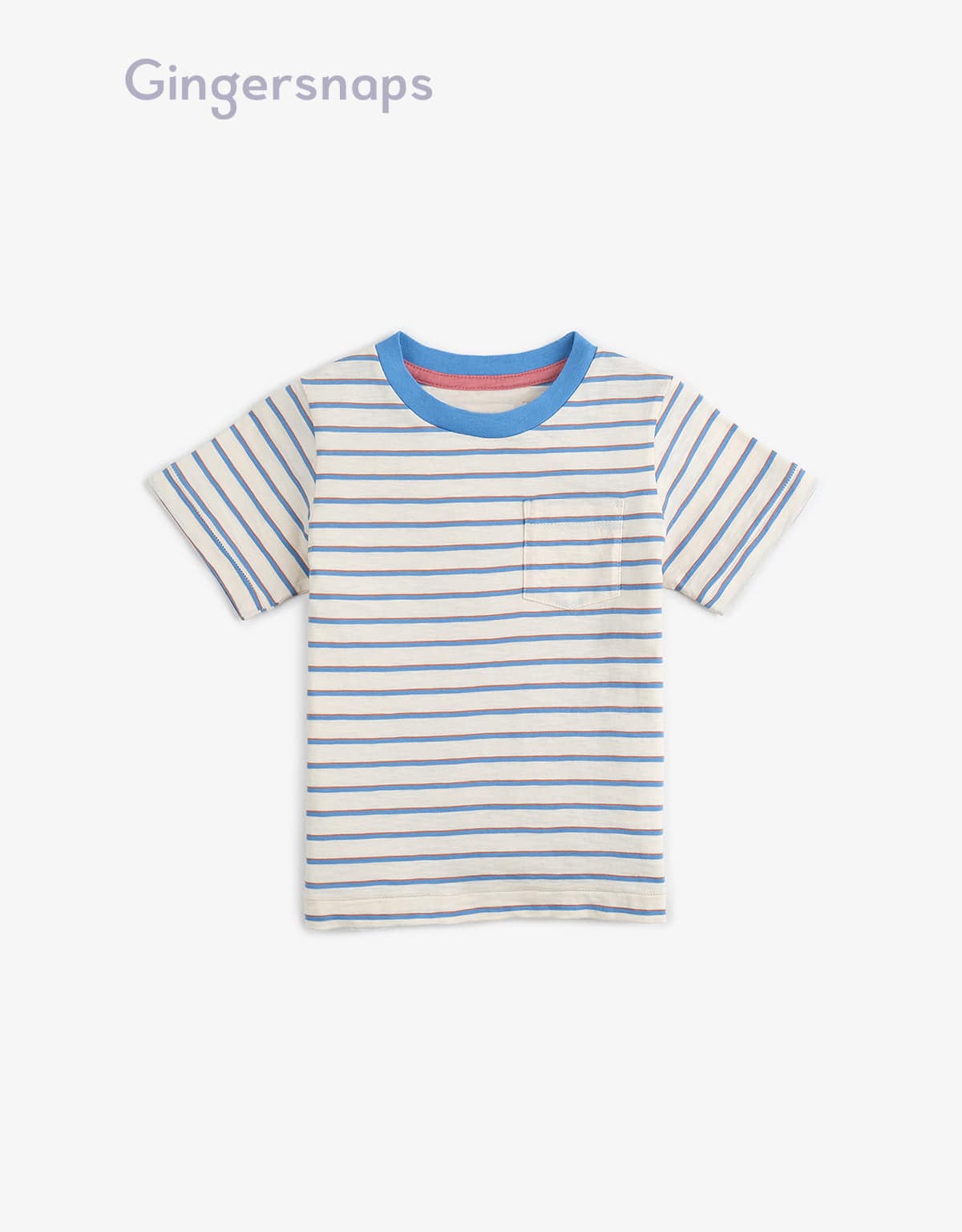 جينجرسنابس تي شيرت ولادي بخطوط رفيعة بالعرض البيج