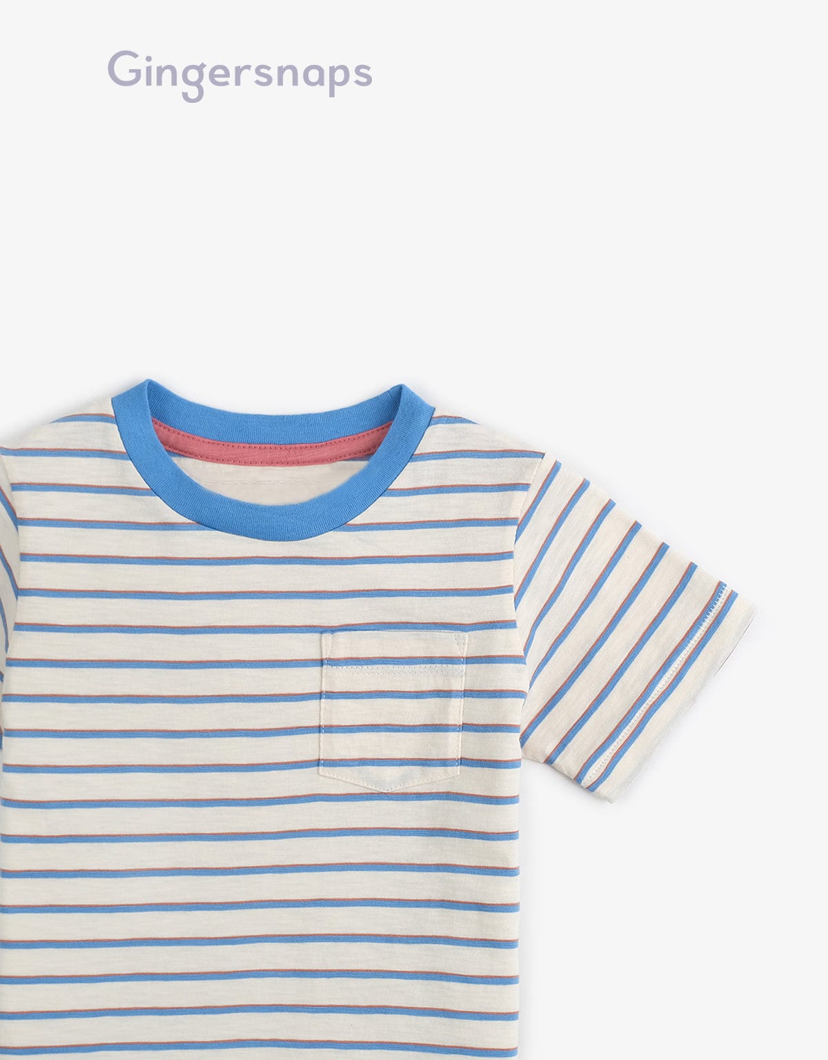 جينجرسنابس تي شيرت ولادي بخطوط رفيعة بالعرض البيج