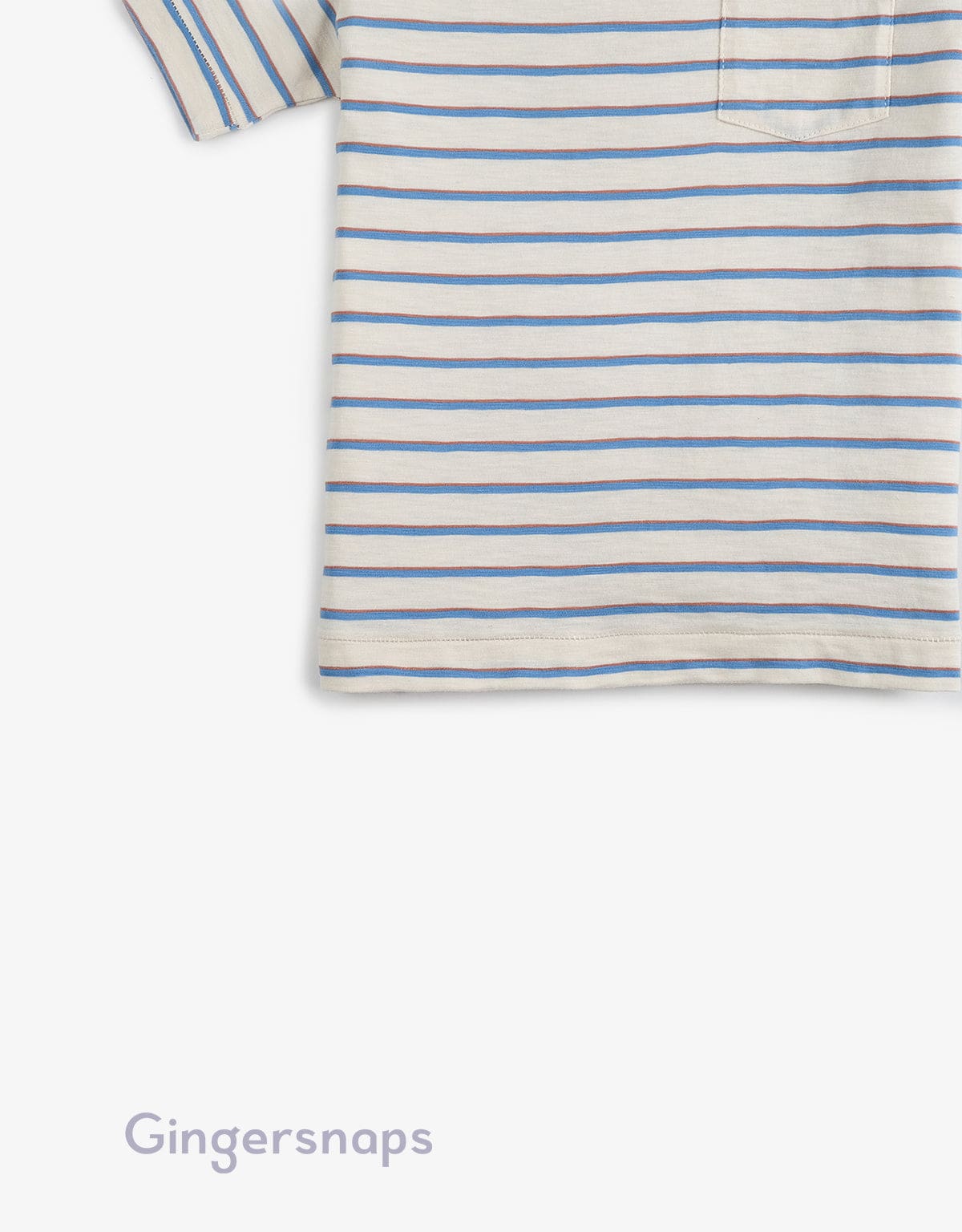 جينجرسنابس تي شيرت ولادي بخطوط رفيعة بالعرض البيج