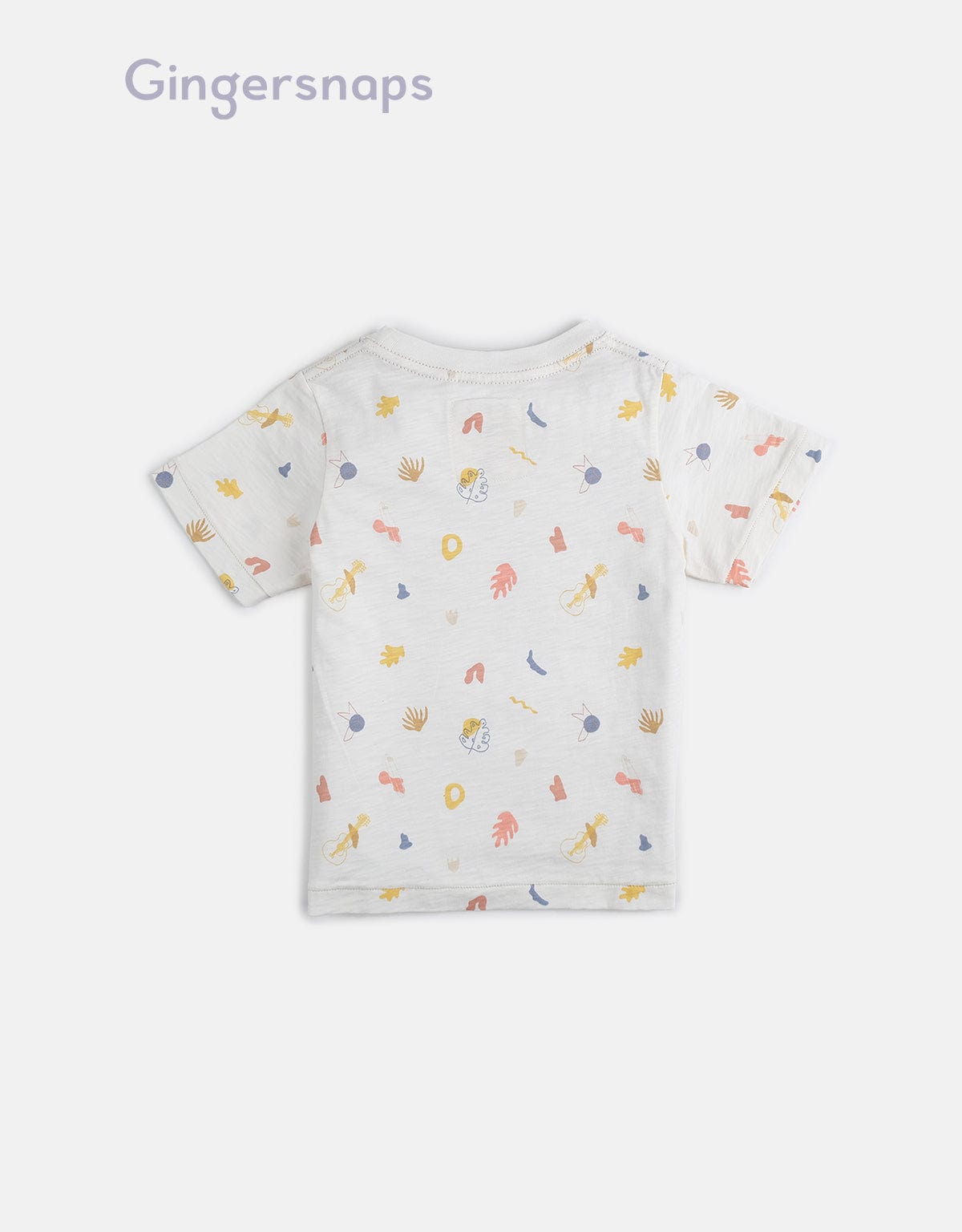 جينجرسنابس تي شيرت ولادي منقوش بكم قصير أبيض