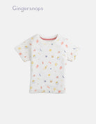 جينجرسنابس تي شيرت ولادي منقوش بكم قصير أبيض