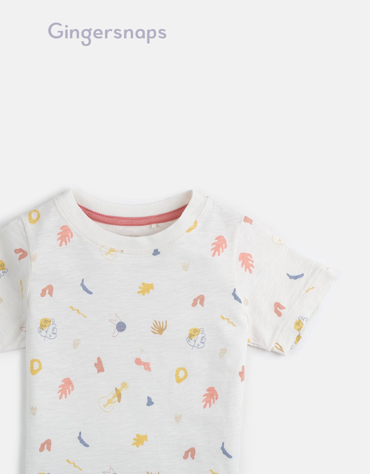 جينجرسنابس تي شيرت ولادي منقوش بكم قصير أبيض