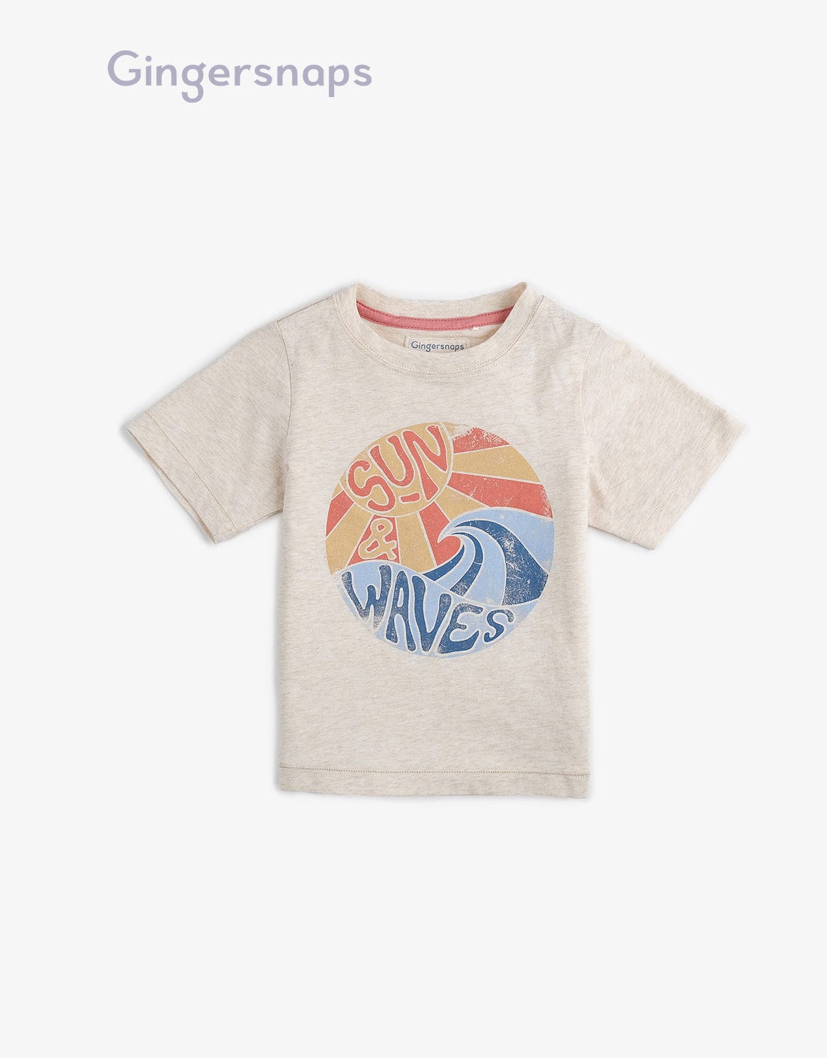 جينجرسنابس تي شيرت ولادي بطبعة دائرية وردي