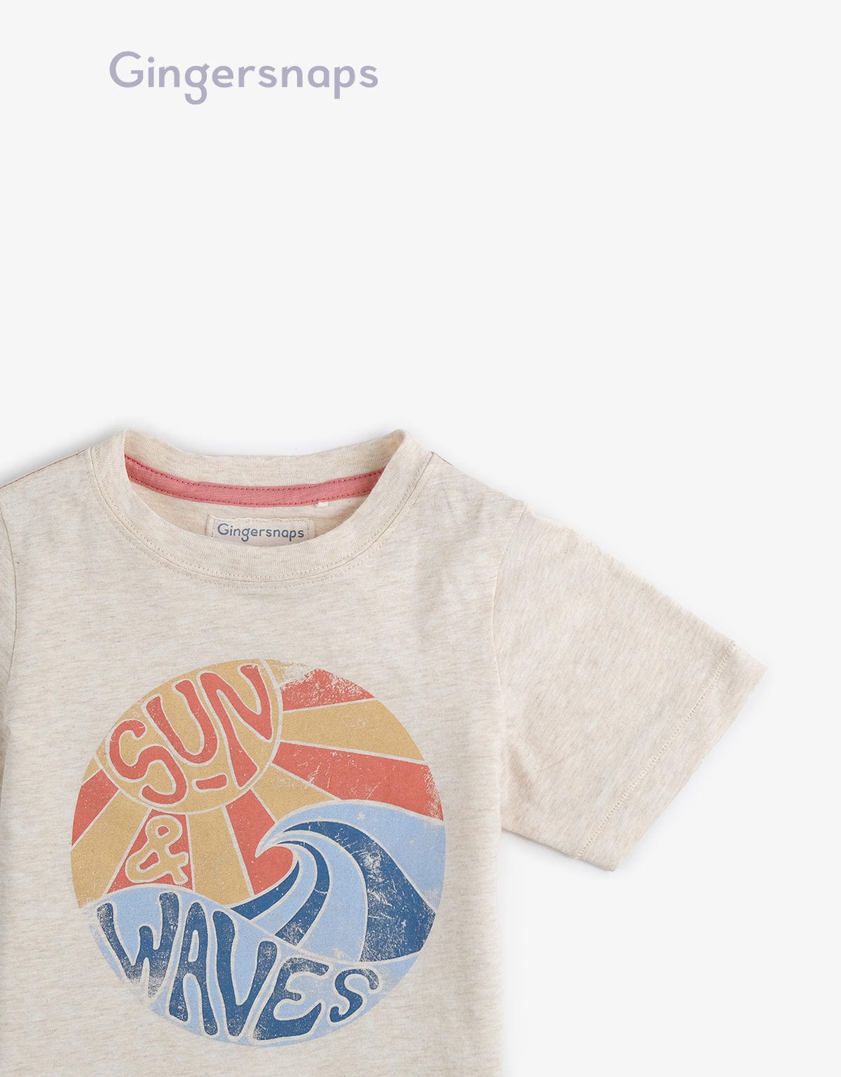 جينجرسنابس تي شيرت ولادي بطبعة دائرية وردي