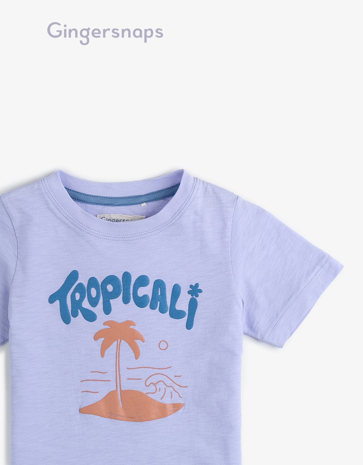 جينجرسنابس تي شيرت ولادي بطبعة أمامية بنفسجي