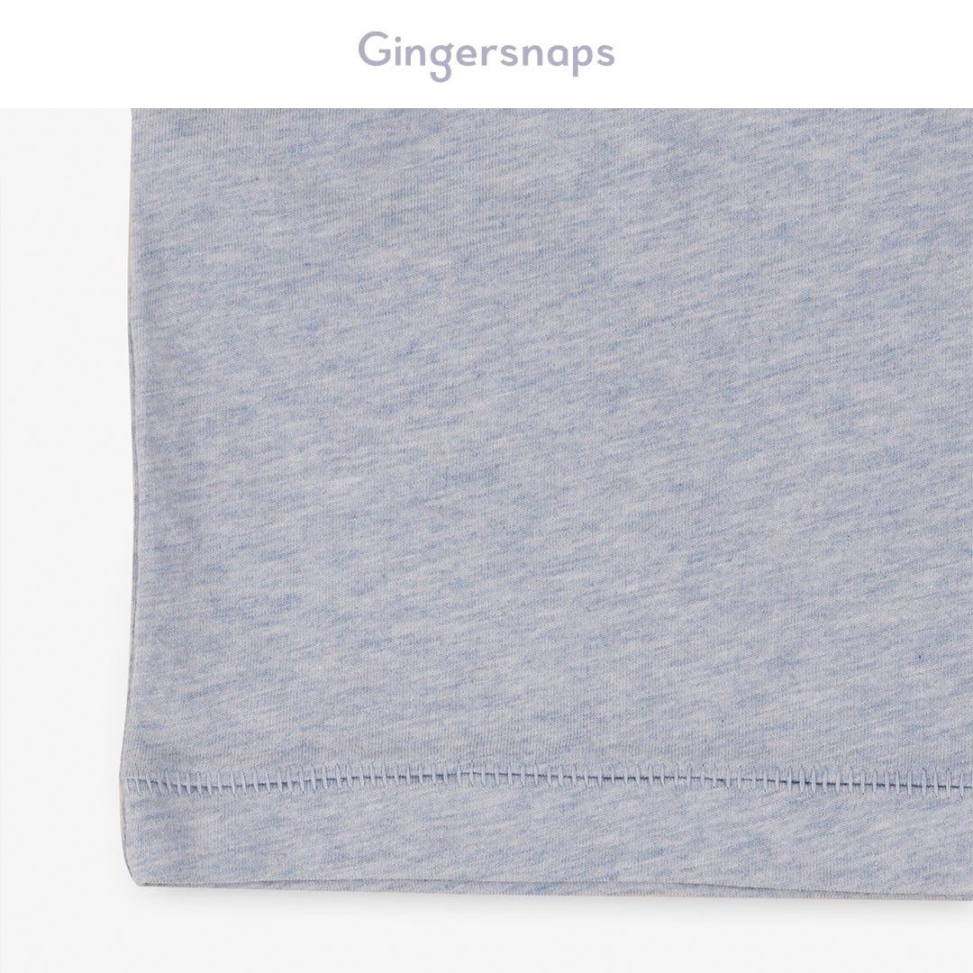 جينجرسنابس تي شيرت ولادي سادة نص كم بخط أزرق