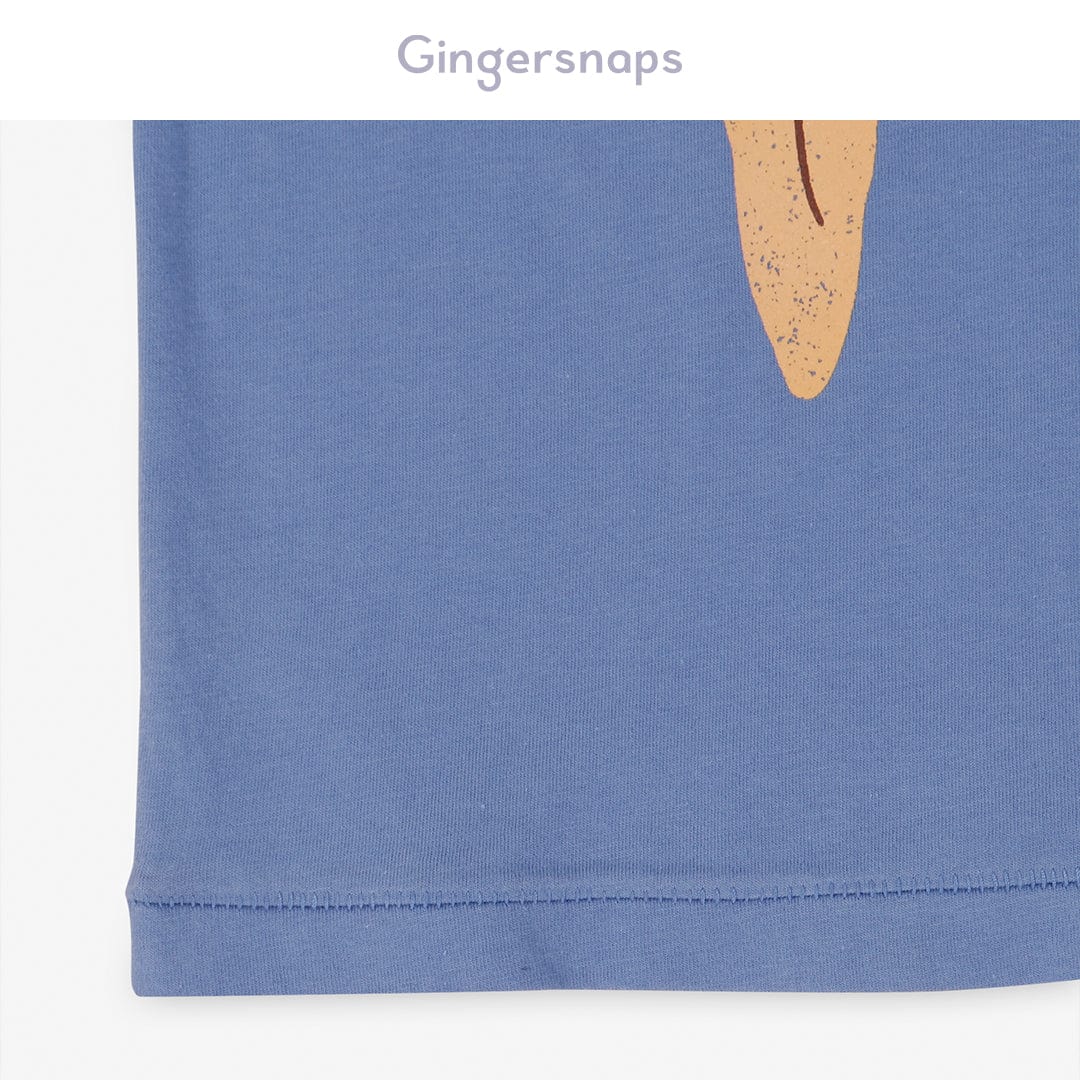 جينجرسنابس تي شيرت ولادي بطبعة طائر نص كم فيروزي