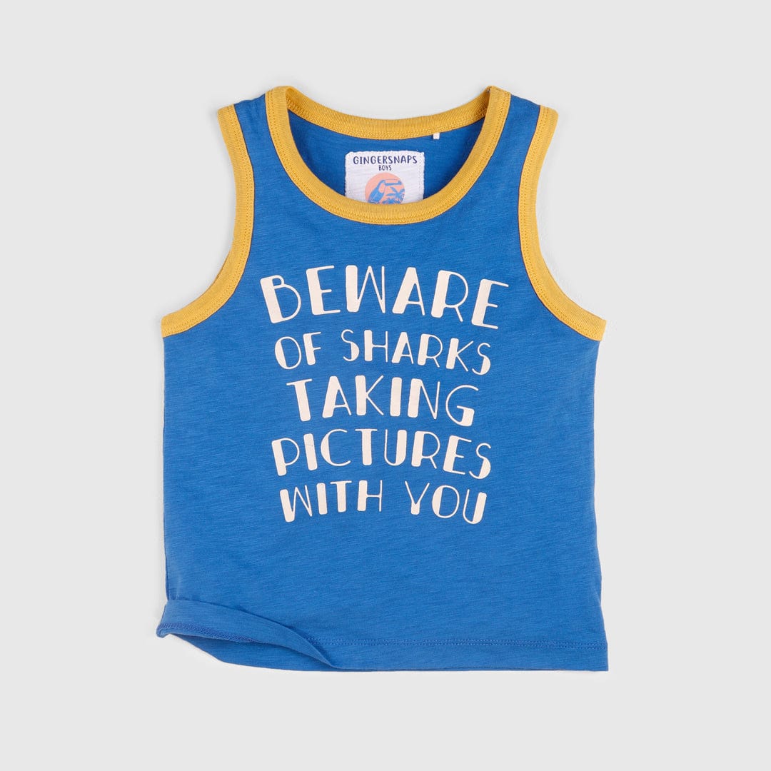 جينجرسنابس تانك توب ولادي كت مطبوع أزرق