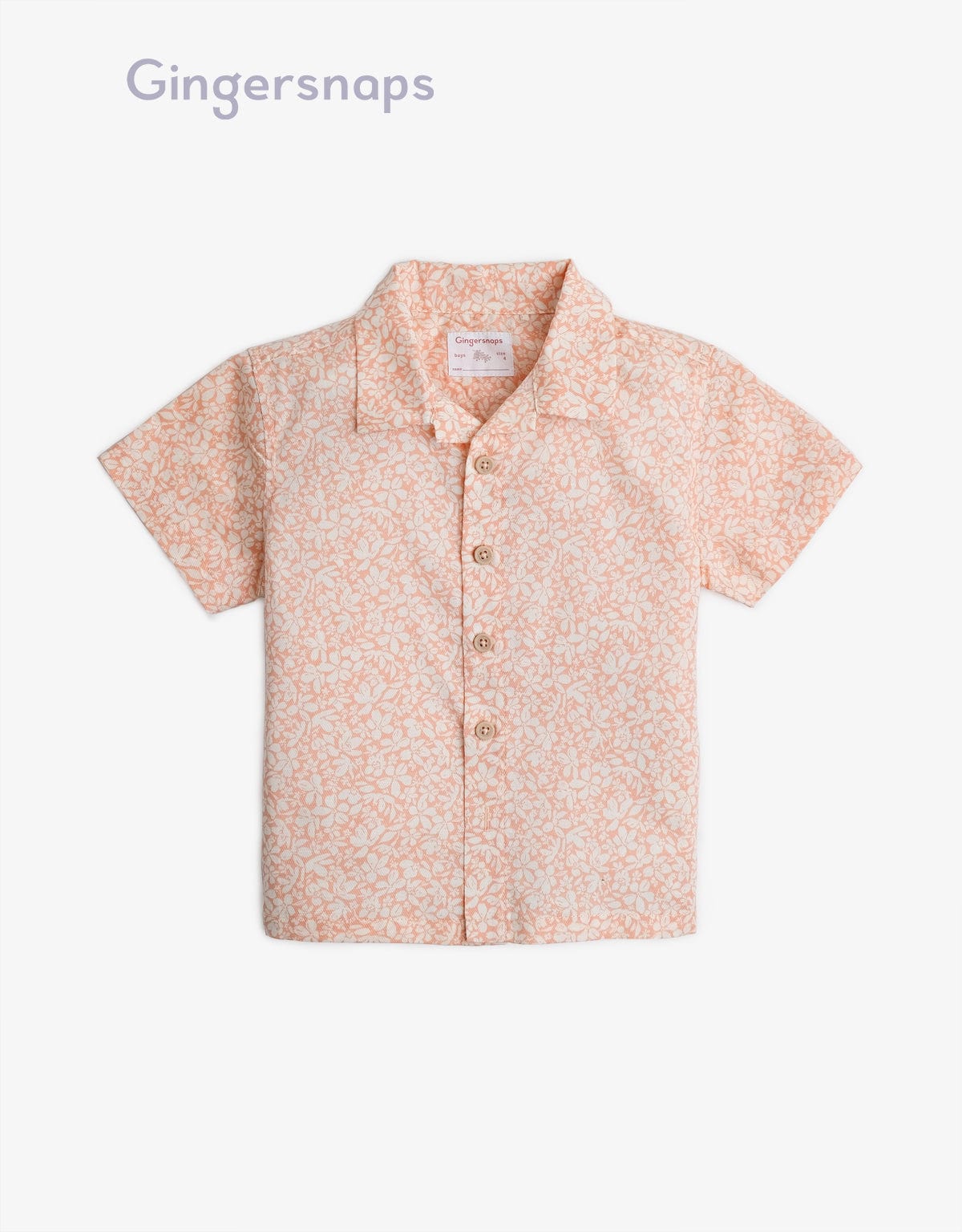 جينجرسنابس قميص سبعه مشجر أولادي نص كم بني