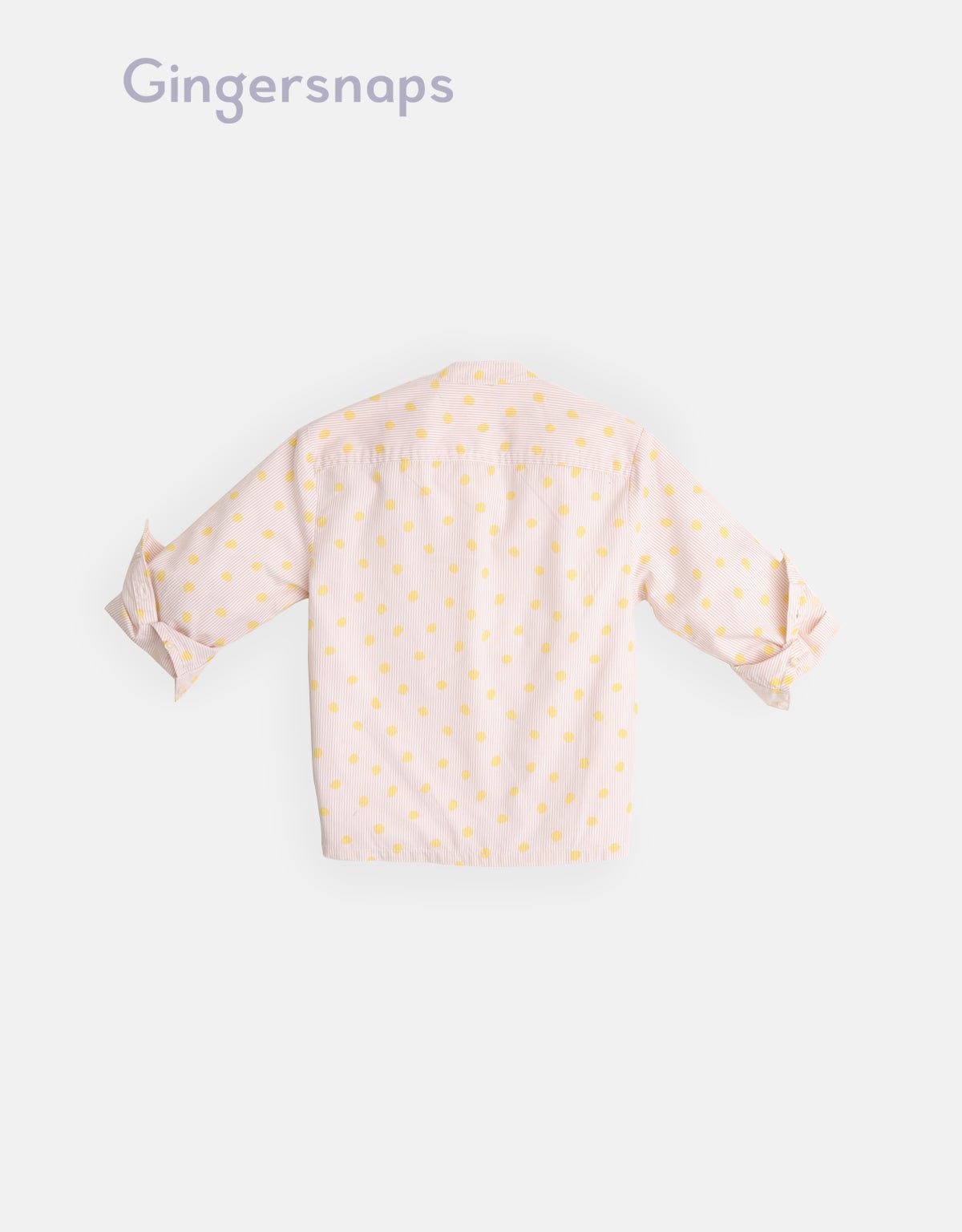 جينجرسنابس قميص أولادي منقط كم طويل بأزرار امامية أصفر