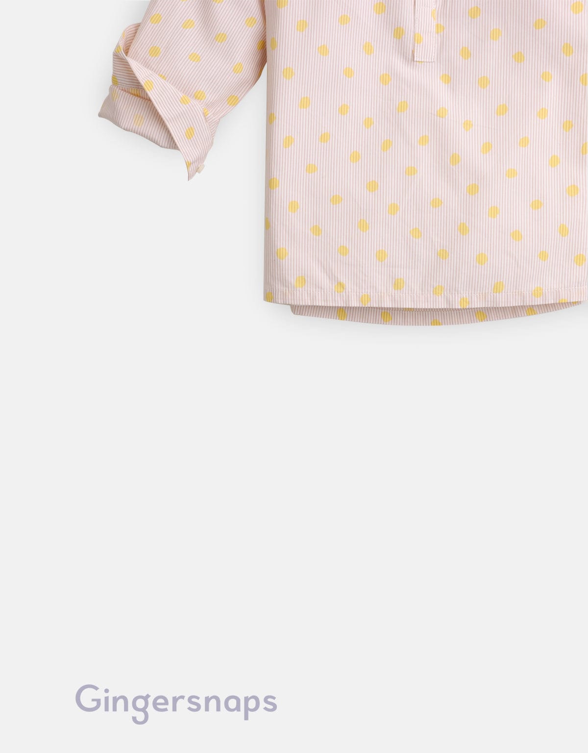 جينجرسنابس قميص أولادي منقط كم طويل بأزرار امامية أصفر