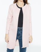 شانا جاكيت نسائي طويل مفتوح وردي