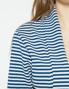 شانا جاكيت مخطط بالعرض 3/4 بأكمام طويلة نسائي أزرق داكن