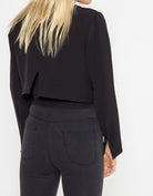 شانا سترة قصيرة مفتوحة من الأمام بأكمام طويلة نسائي أسود