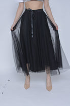 نتشي تنورة سهرة شيفون نفاش برباط ستان نسائية