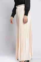 نتشي تنورة بليسيه طويلة مزينة بحزام نسائية