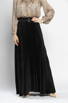 نتشي تنورة بليسيه طويلة مزينة بحزام نسائية