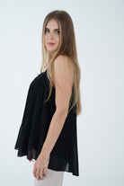 نتشي تانك توب بليسية مزين بدانتيل