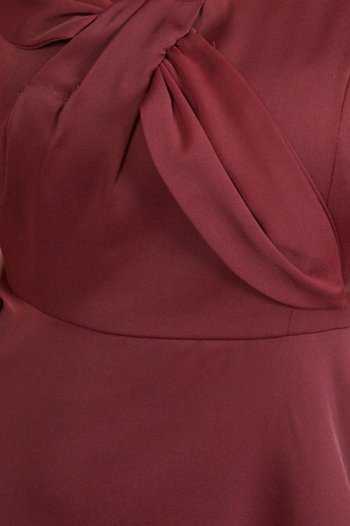 دريسنج بولا فستان ميدي سادة حمالات بربطة على الصدر مارون