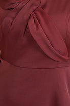 دريسنج بولا فستان ميدي سادة حمالات بربطة على الصدر مارون