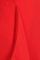 دريسنج بولا فستان سادة ميدي سهرة 3/4 كم بكشكشة نسائي أحمر