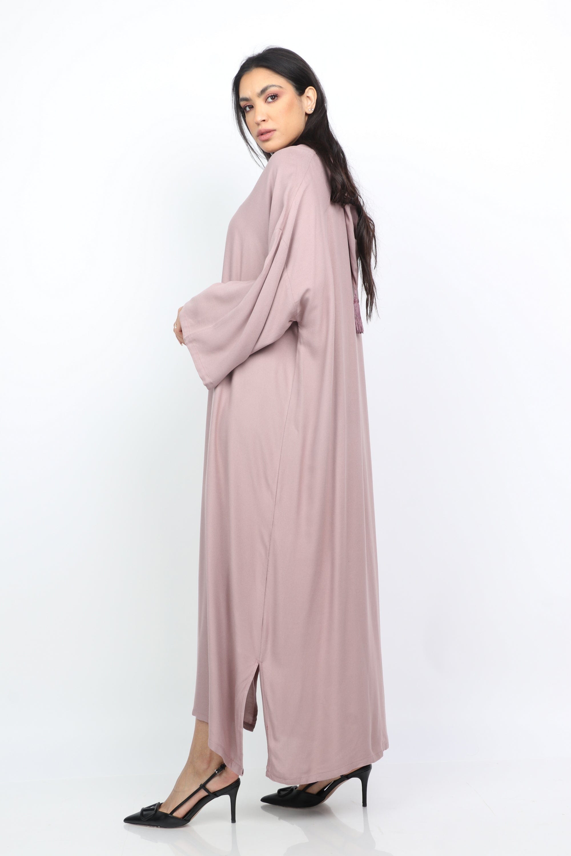 ديامانتين عباية سادة واسعة أكمام طويلة واسعة