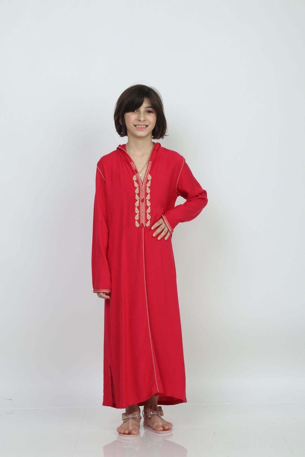 ديامانتين عباية بنات خليجي مطرزة كم طويل