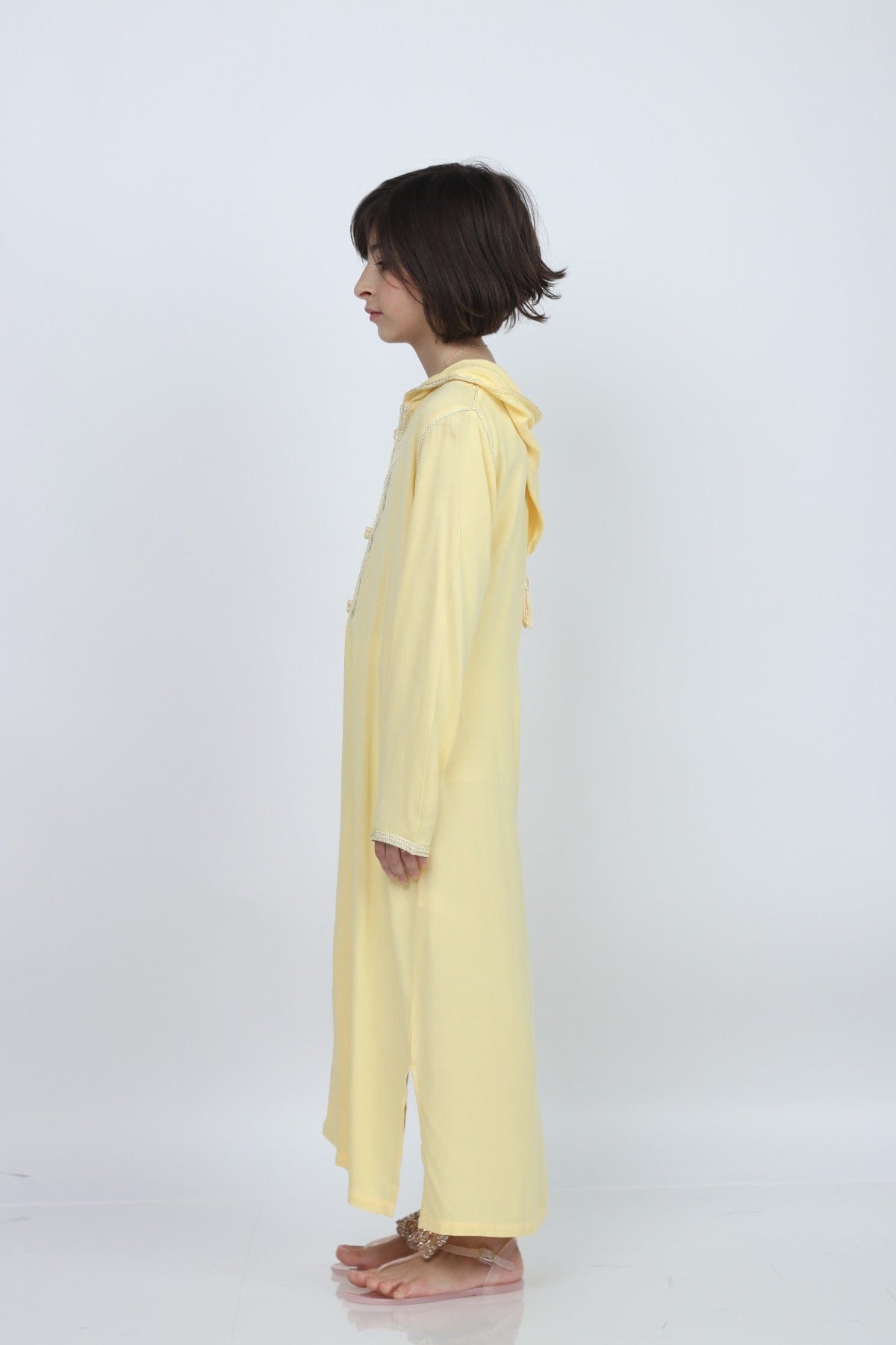 ديامانتين عباية بنات خليجي مطرزة كم طويل