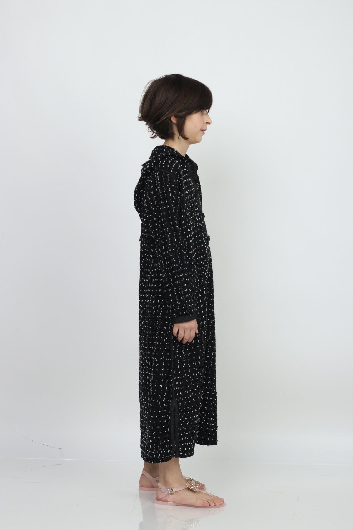 ديامانتين جلابية أطفال رقبة سبعة سهرة كم طويل بنات خليط