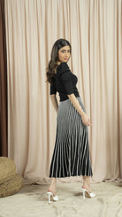 نتشي بلوزة ضيقة كتف مرتفع 3/4 كم نسائي