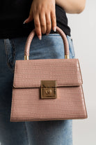 داليدرس حقيبة يد جلد ثعبان سادة نسائي