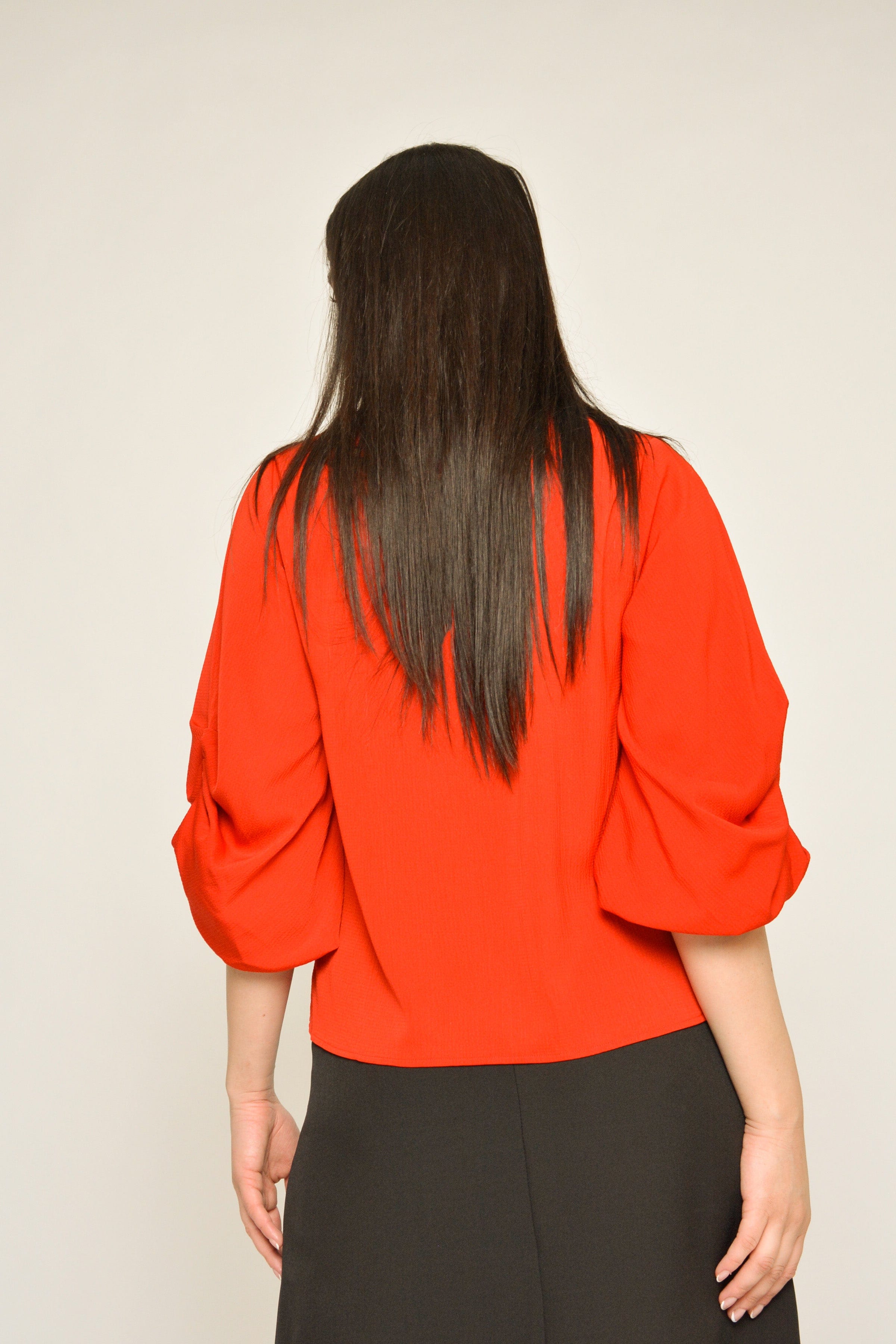 نتشي بلوزة رسمية سادة 3/4 كم منفوخ نسائي