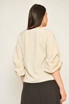 نتشي بلوزة رسمية سادة 3/4 كم منفوخ نسائي