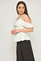 نتشي بلوزة سهرة حمالات بأكتاف مكشوفة نسائي