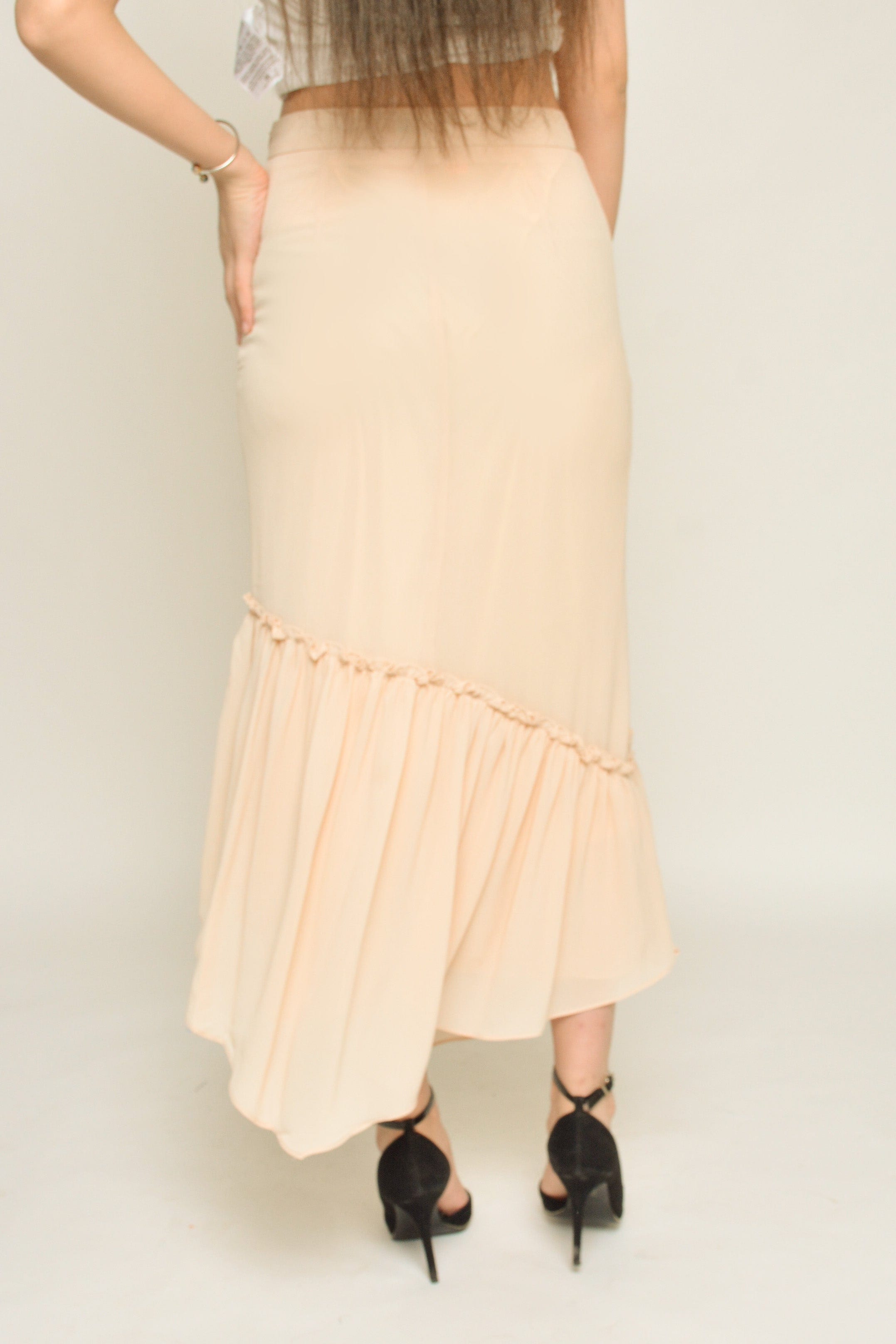 نتشي تنورة ميدي سهرة جاكار مكشكشة من الجانبين