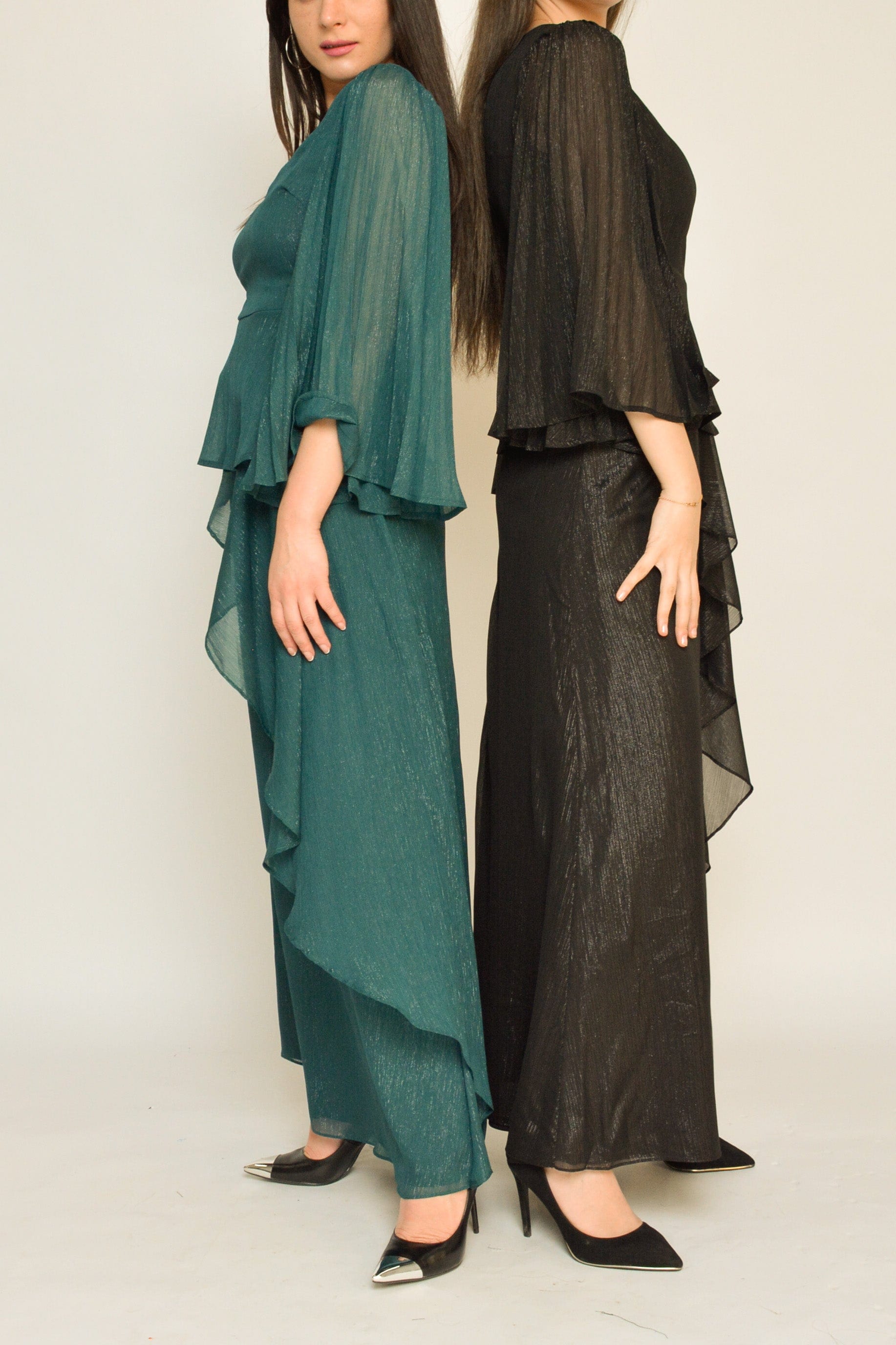 نتشي تنورة سهرة كلوش من الجانب طويلة نسائية