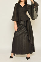 نتشي تنورة سهرة كلوش من الجانب طويلة نسائية