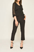 نتشي بلوزة سهرة بأزرار امامية وكم طويل نسائي