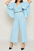 نتشي جمبسوت نسائي بأكمام فراشة بحزام علي الخصر