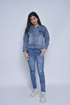 نتشي بنطلون جينز مقطع طويل ضيق نسائي