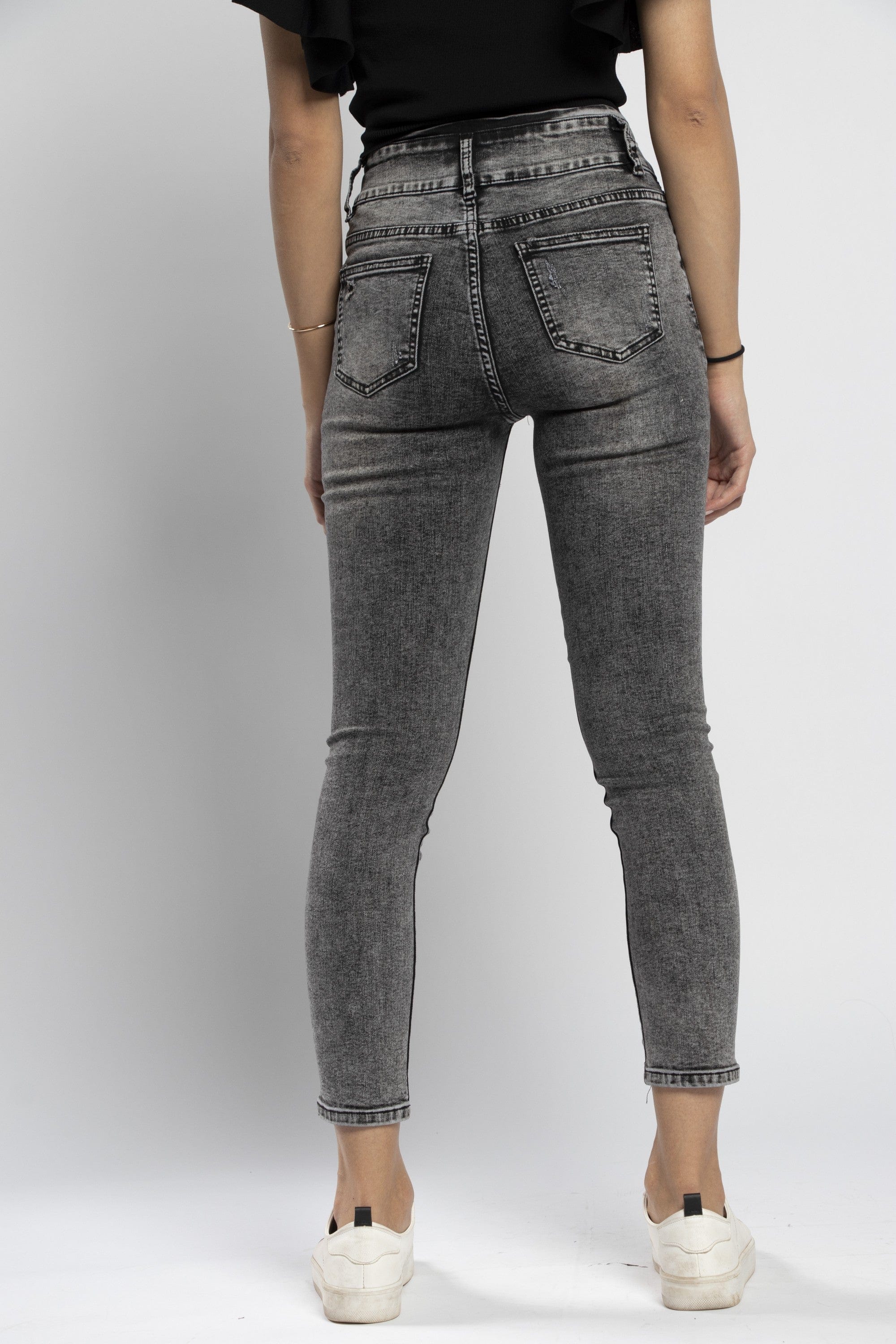 نتشي بنطلون جينز مقطع خصر مرتفع طويل نسائي