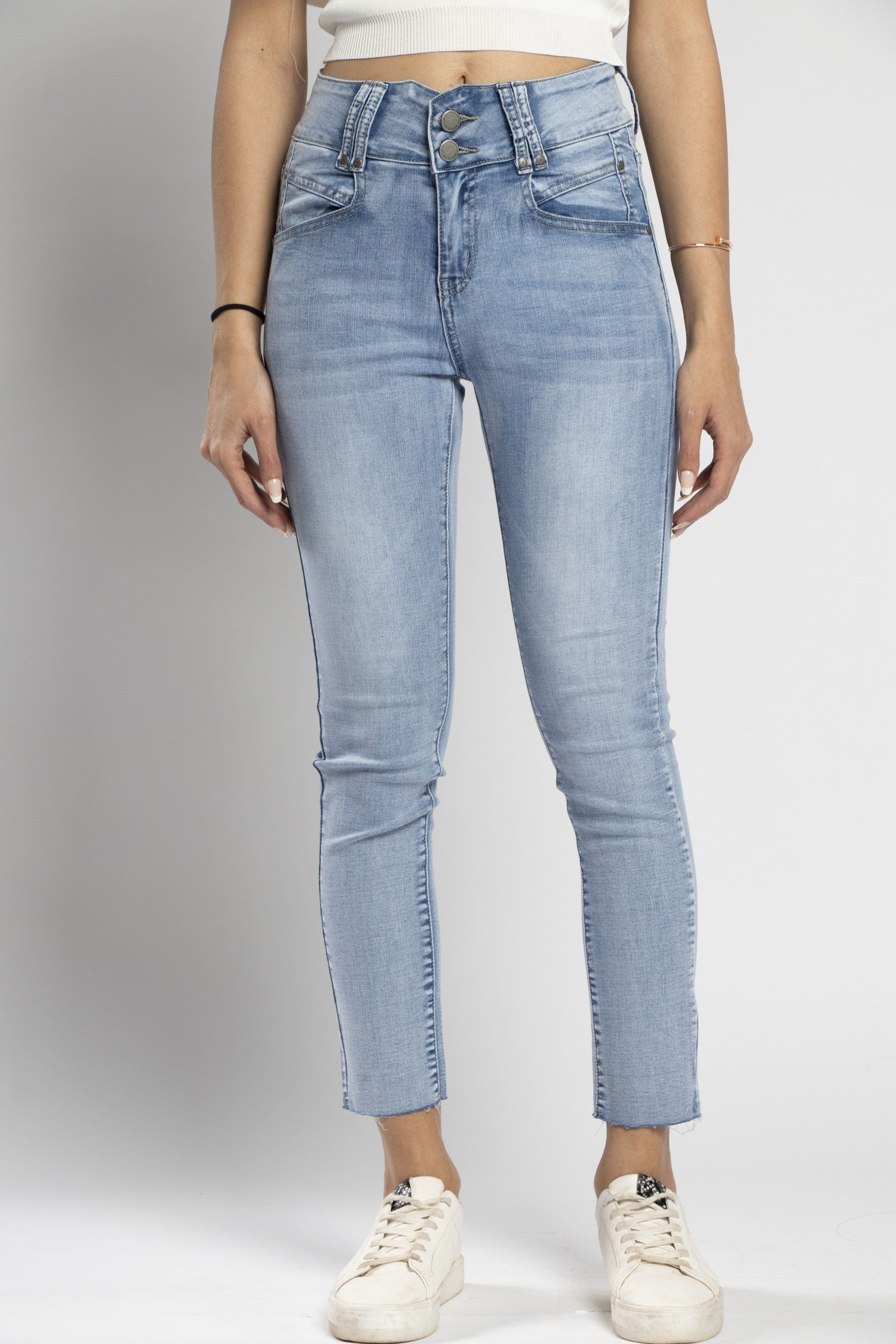 نتشي بنطلون سادة سكيني طويل نسائي