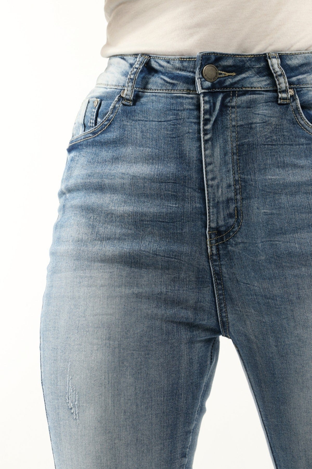 نتشي بنطلون جينز بخصر مرتفع سكيني طويل نسائي