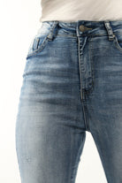 نتشي بنطلون جينز بخصر مرتفع سكيني طويل نسائي