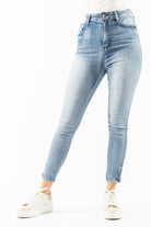 نتشي بنطلون جينز بخصر مرتفع سكيني طويل نسائي